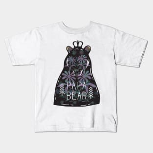 Family shirt, Papa Bear Floral Matching Family, Gift and Decor Idea Kids T-Shirt